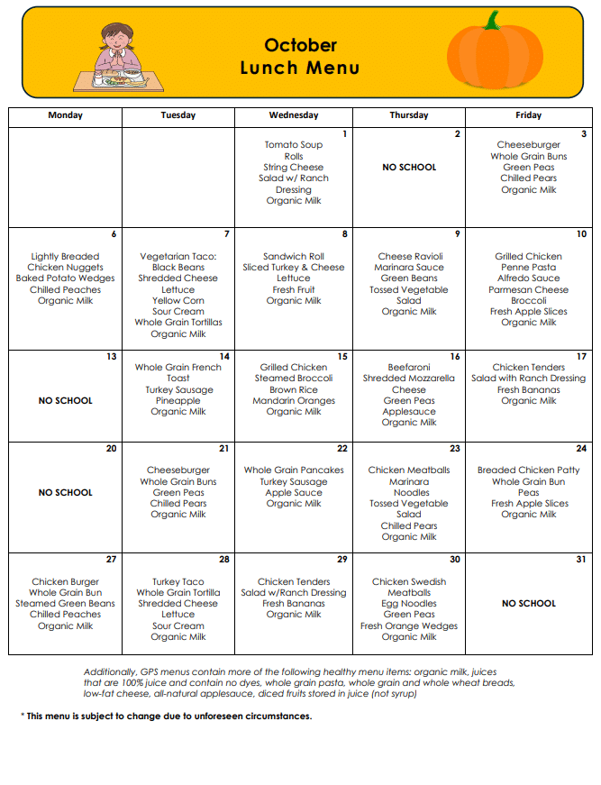 Lunch Menu