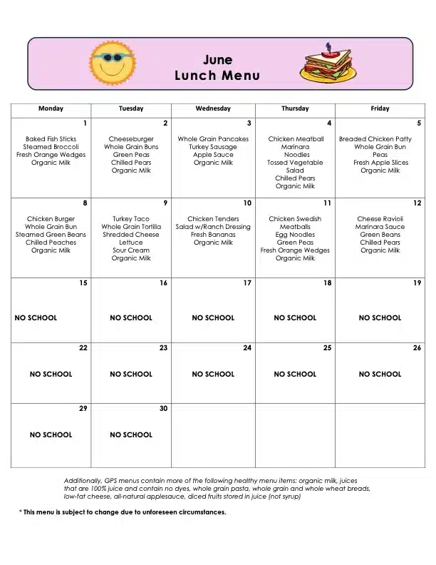 Lunch Menu